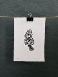 Morel Mushroom B&W Print