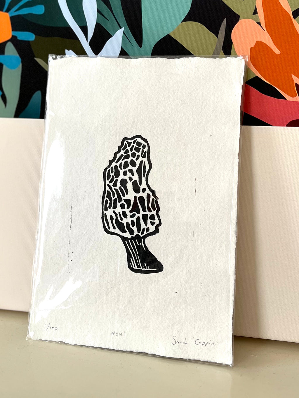 Morel Mushroom B&W Print (A5)
