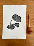 Chanterelle Mushrooms B&W (A5)